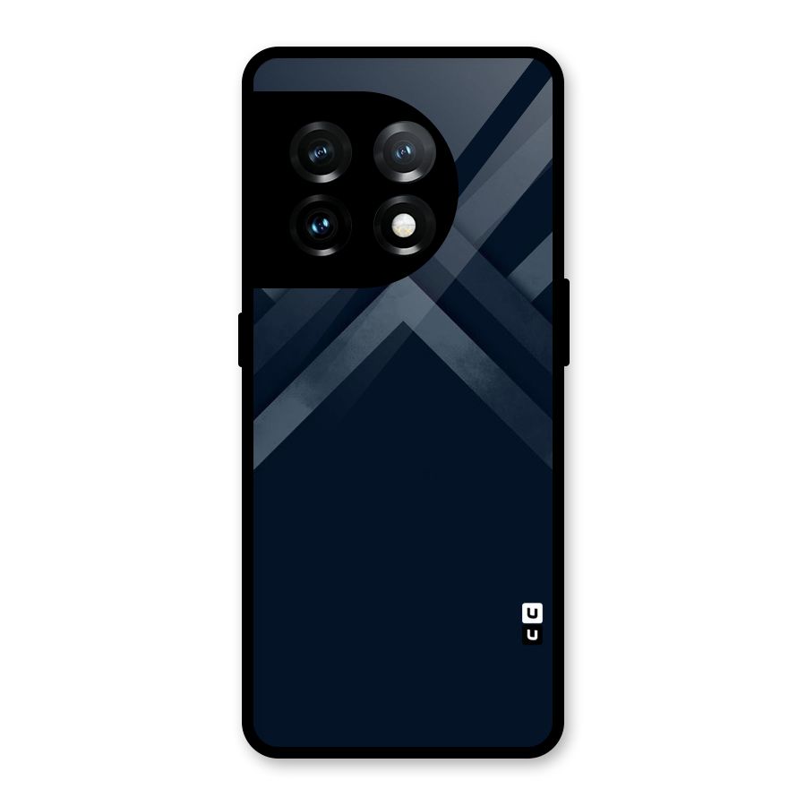 Navy Blue Arrow Glass Back Case for OnePlus 11