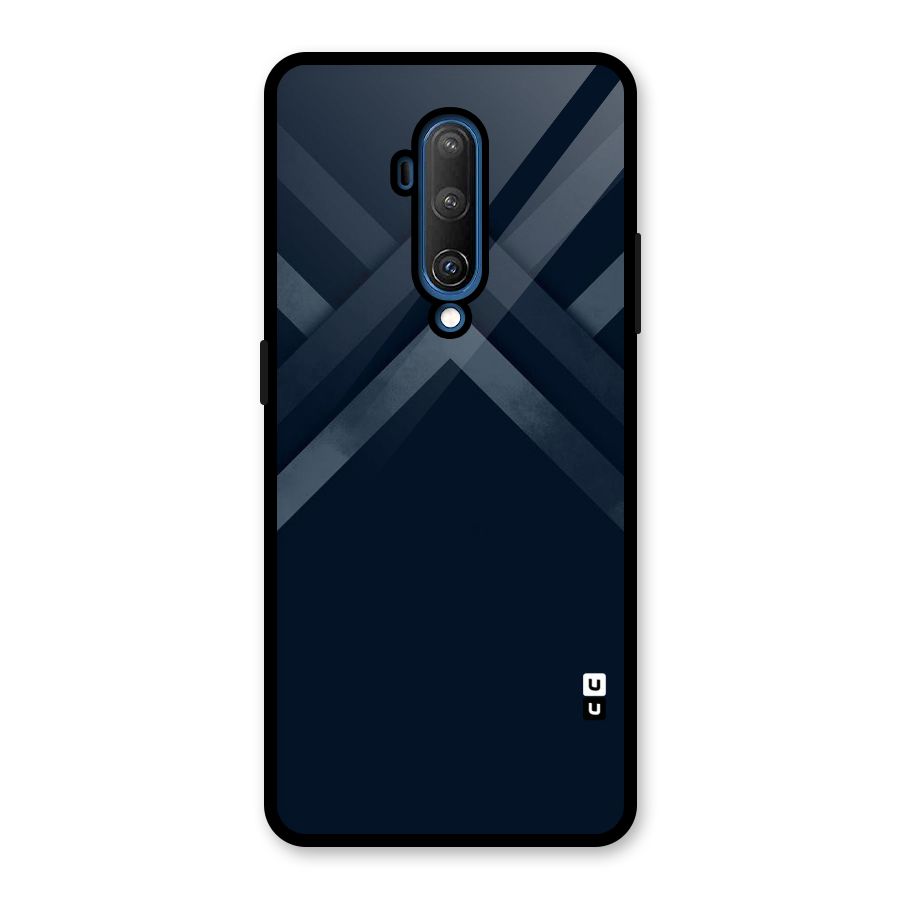 Navy Blue Arrow Glass Back Case for OnePlus 7T Pro