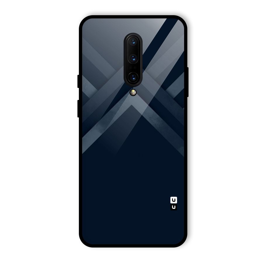 Navy Blue Arrow Glass Back Case for OnePlus 7 Pro
