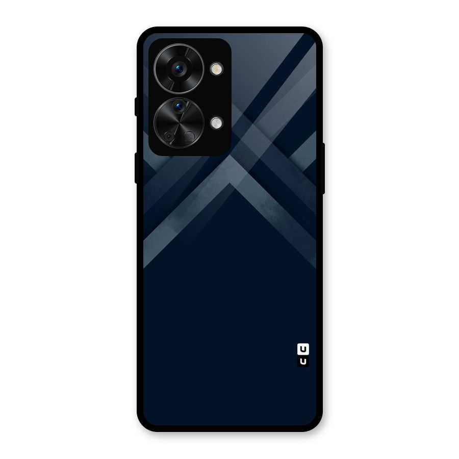 Navy Blue Arrow Glass Back Case for OnePlus Nord 2T