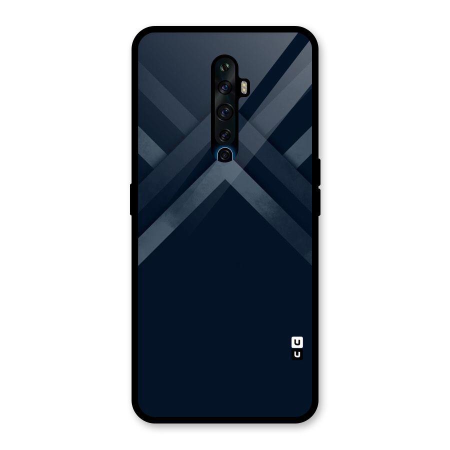 Navy Blue Arrow Glass Back Case for Oppo Reno2 F