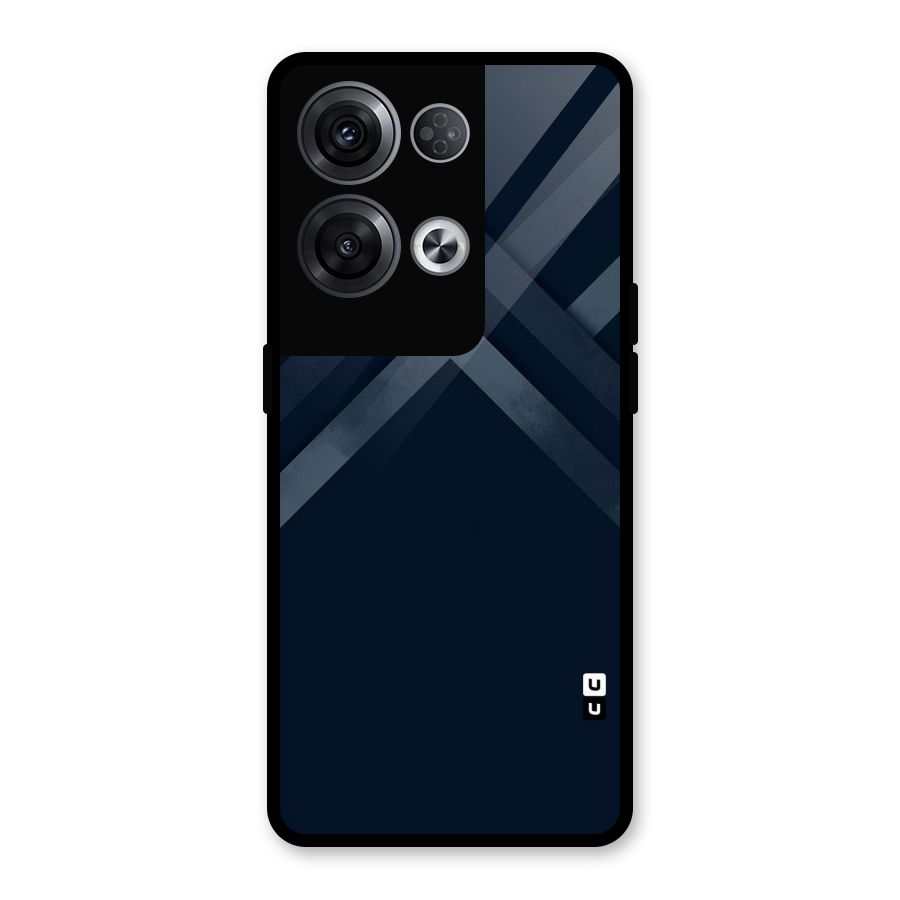 Navy Blue Arrow Glass Back Case for Oppo Reno8 Pro 5G