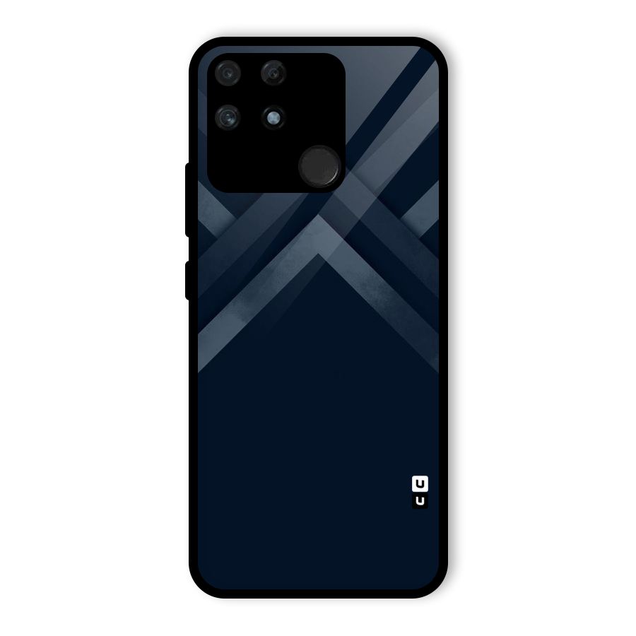 Navy Blue Arrow Glass Back Case for Realme Narzo 50A