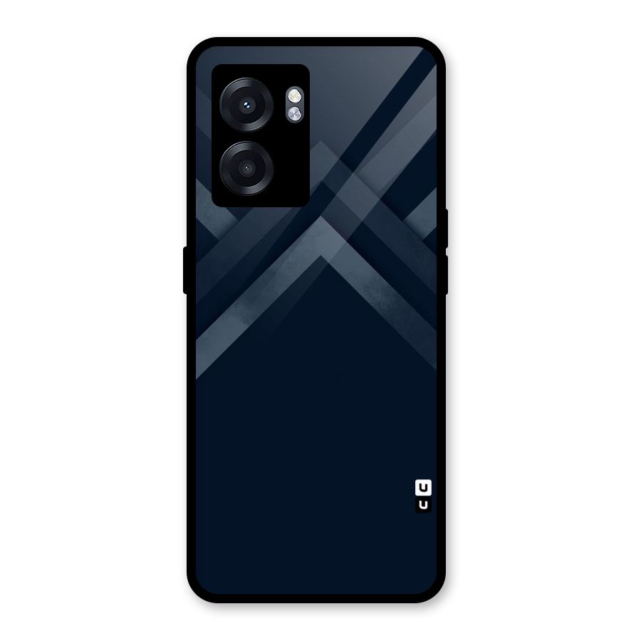Navy Blue Arrow Glass Back Case for Realme Narzo 50 5G