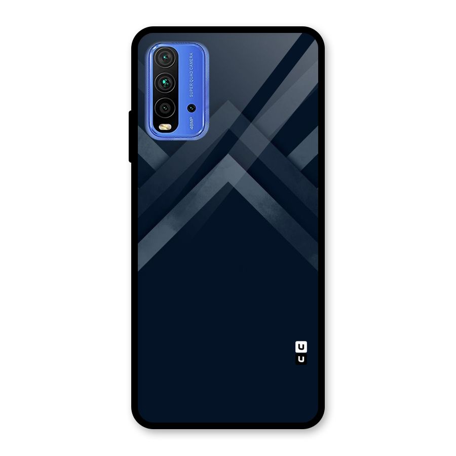 Navy Blue Arrow Glass Back Case for Redmi 9 Power