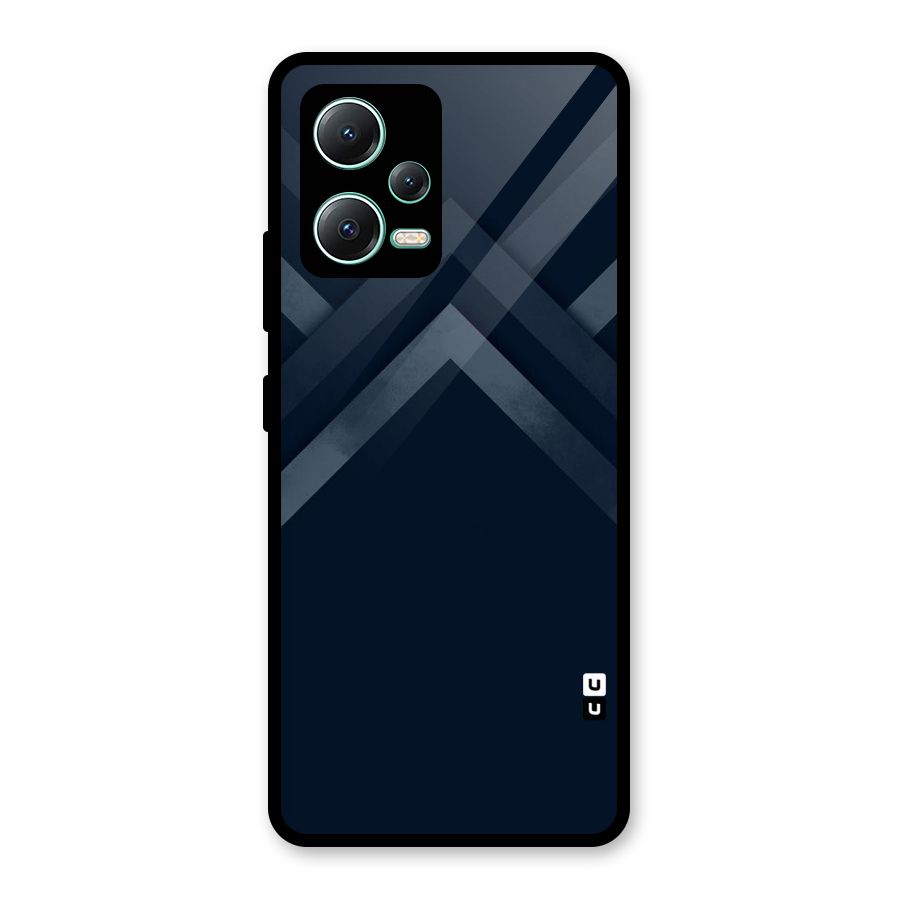 Navy Blue Arrow Glass Back Case for Redmi Note 12 5G