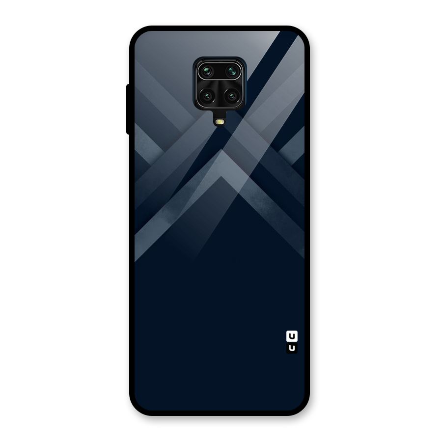 Navy Blue Arrow Glass Back Case for Redmi Note 9 Pro