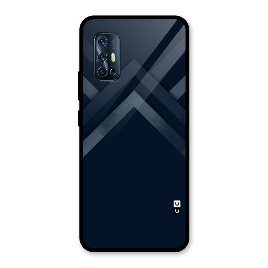 Navy Blue Arrow Glass Back Case for Vivo V17