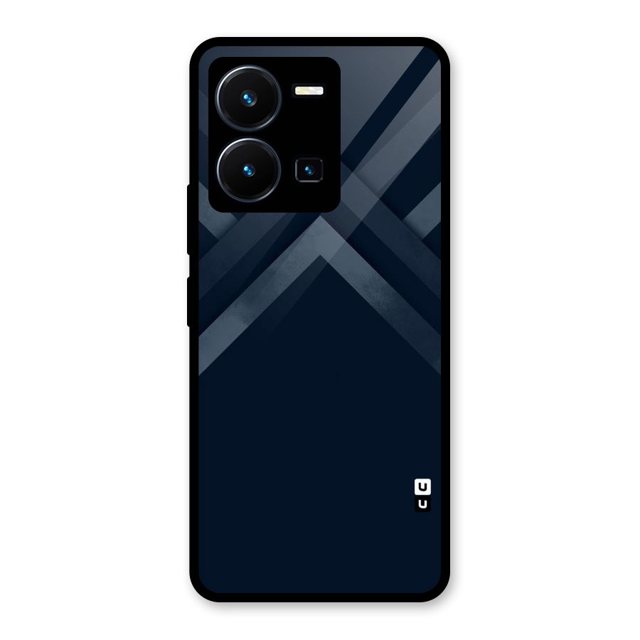 Navy Blue Arrow Glass Back Case for Vivo Y35