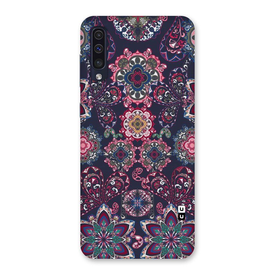 Navy Blue Bloom Pattern Back Case for Galaxy A50s