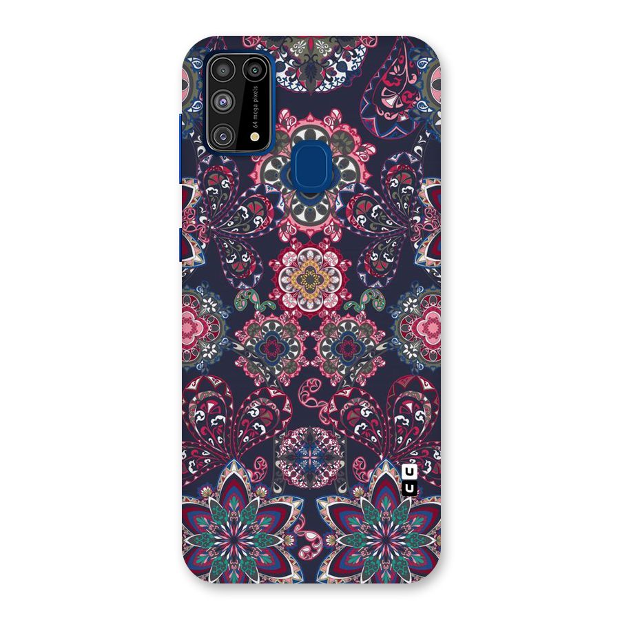 Navy Blue Bloom Pattern Back Case for Galaxy M31