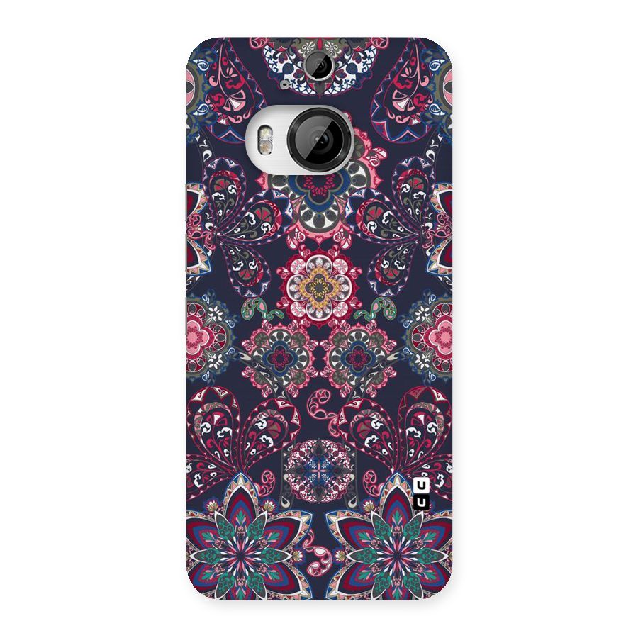 Navy Blue Bloom Pattern Back Case for HTC One M9 Plus