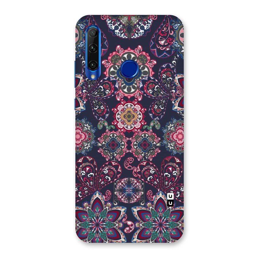 Navy Blue Bloom Pattern Back Case for Honor 20i