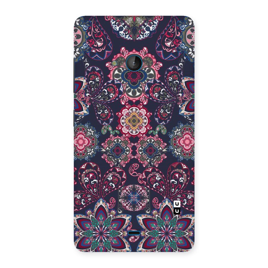 Navy Blue Bloom Pattern Back Case for Lumia 540