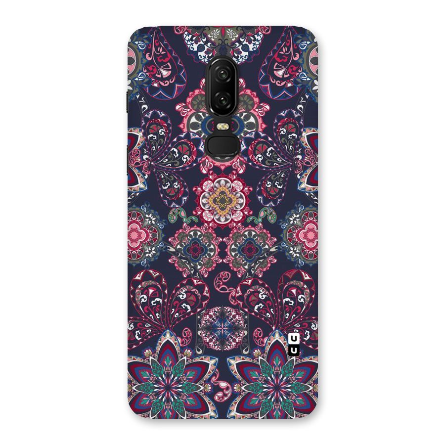 Navy Blue Bloom Pattern Back Case for OnePlus 6