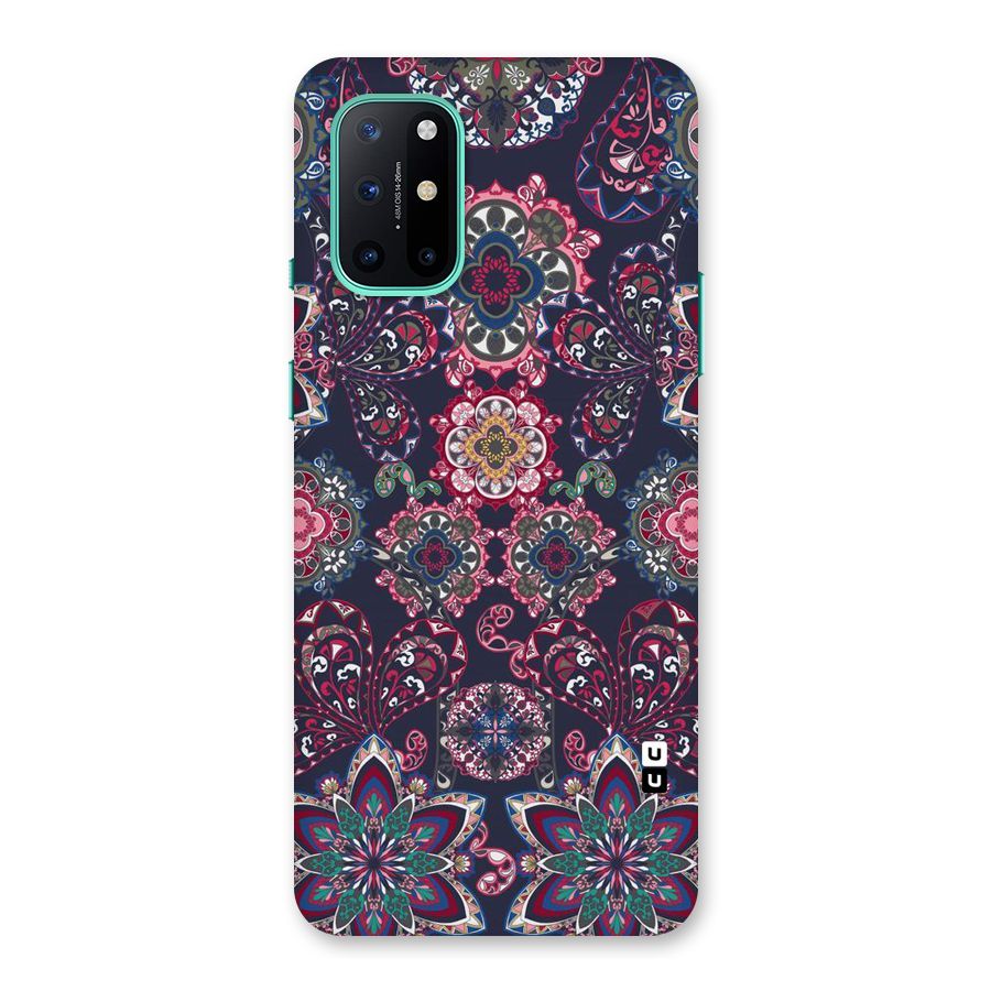 Navy Blue Bloom Pattern Back Case for OnePlus 8T