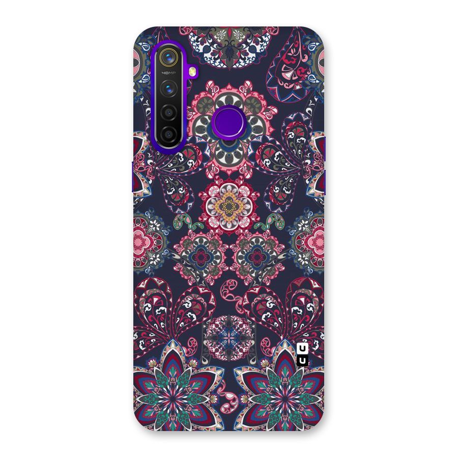 Navy Blue Bloom Pattern Back Case for Realme 5 Pro