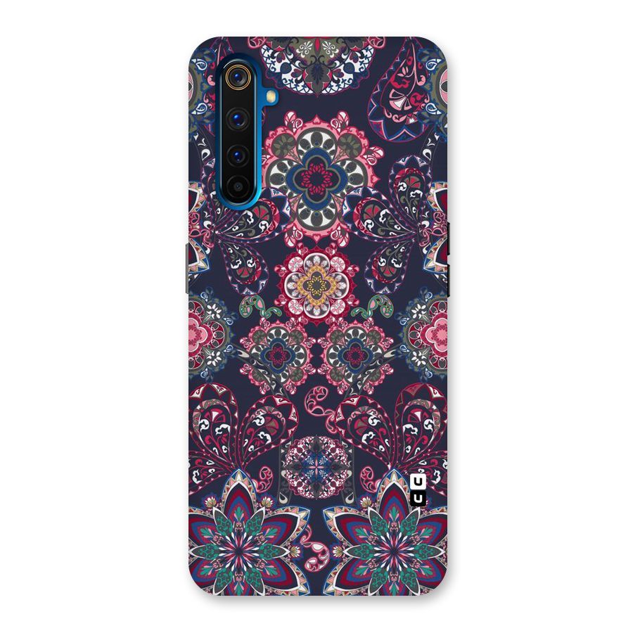 Navy Blue Bloom Pattern Back Case for Realme 6 Pro
