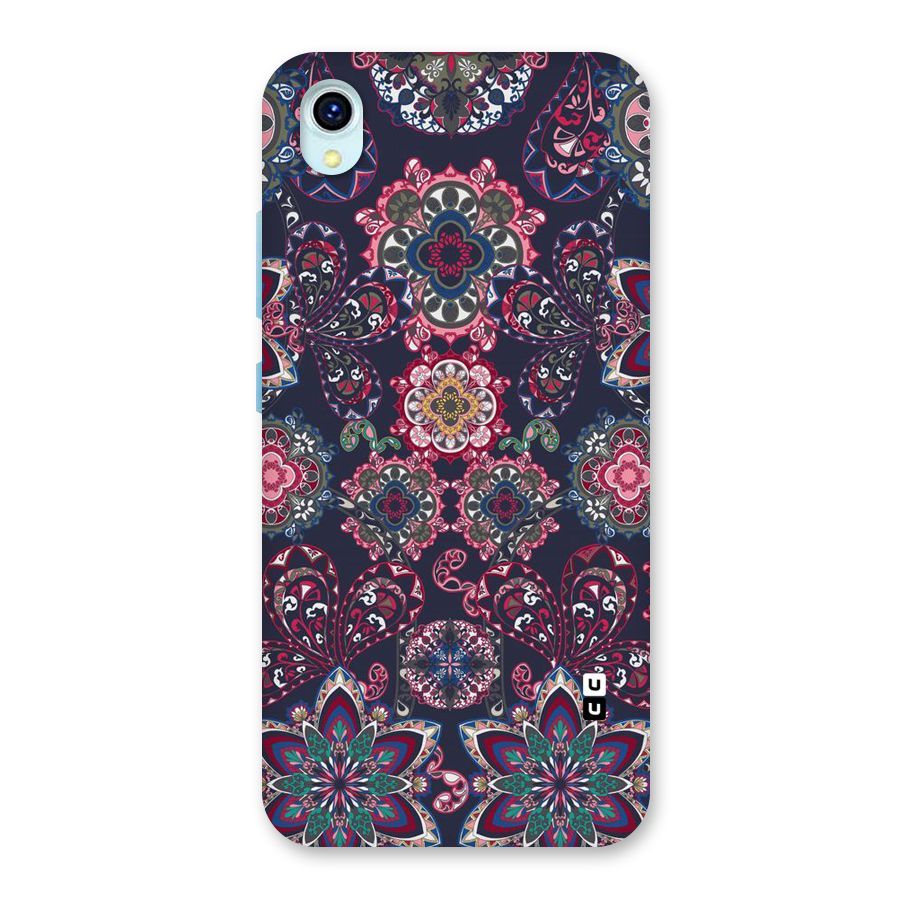 Navy Blue Bloom Pattern Back Case for Vivo Y1s
