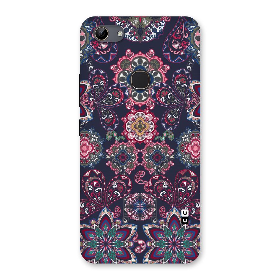 Navy Blue Bloom Pattern Back Case for Vivo Y81