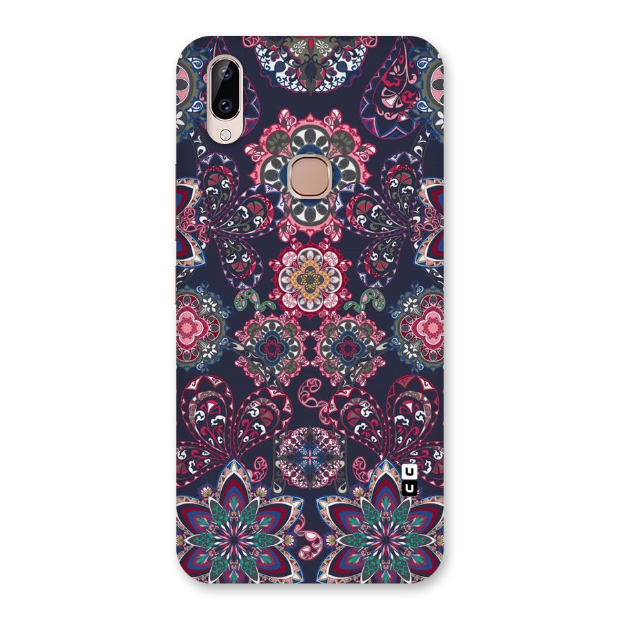Navy Blue Bloom Pattern Back Case for Vivo Y83 Pro