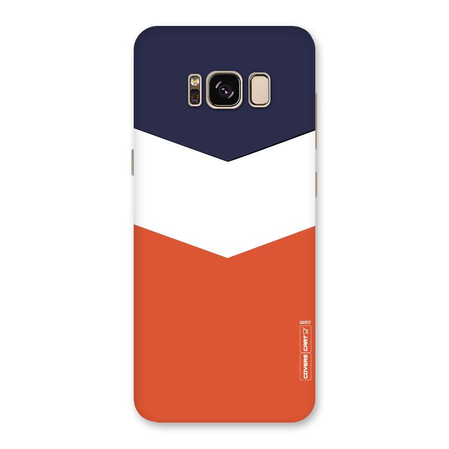 Navy Blue White Orange Arrow Back Case for Galaxy S8