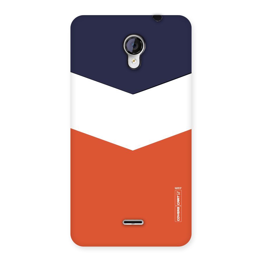 Navy Blue White Orange Arrow Back Case for Micromax Unite 2 A106