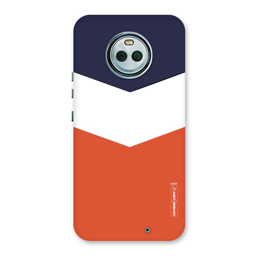 Navy Blue White Orange Arrow Back Case for Moto X4