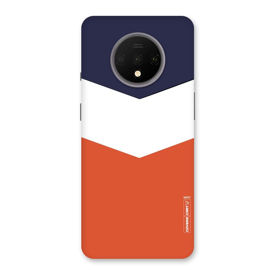 Navy Blue White Orange Arrow Back Case for OnePlus 7T