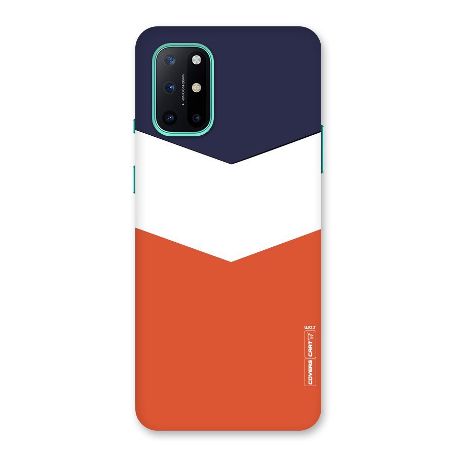 Navy Blue White Orange Arrow Back Case for OnePlus 8T
