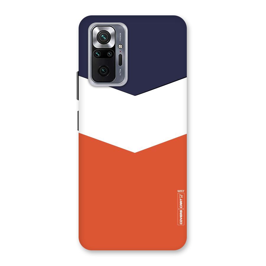 Navy Blue White Orange Arrow Back Case for Redmi Note 10 Pro