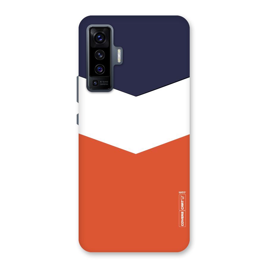 Navy Blue White Orange Arrow Back Case for Vivo X50