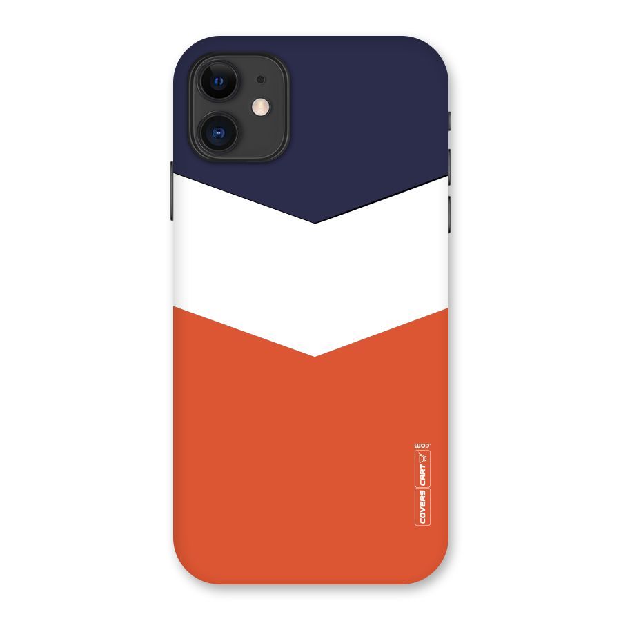 Navy Blue White Orange Arrow Back Case for iPhone 11