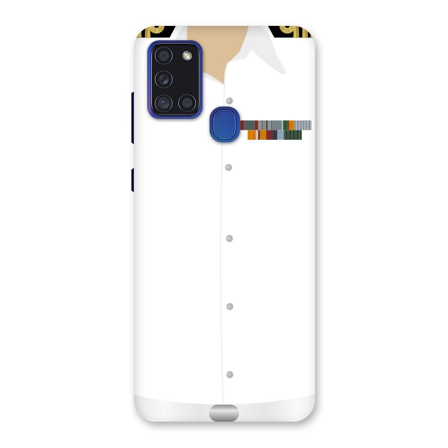 Navy Uniform Back Case for Galaxy A21s
