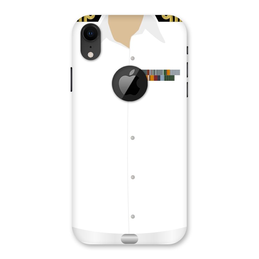 Navy Uniform Back Case for iPhone XR Logo Cut
