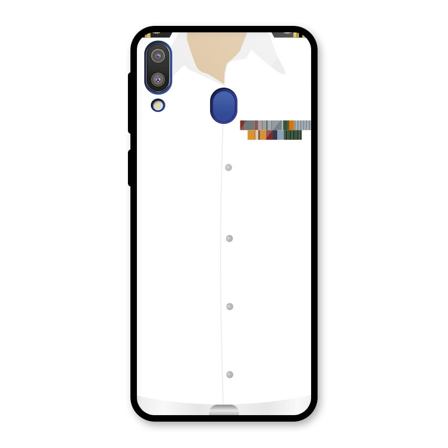 Navy Uniform Glass Back Case for Galaxy M20