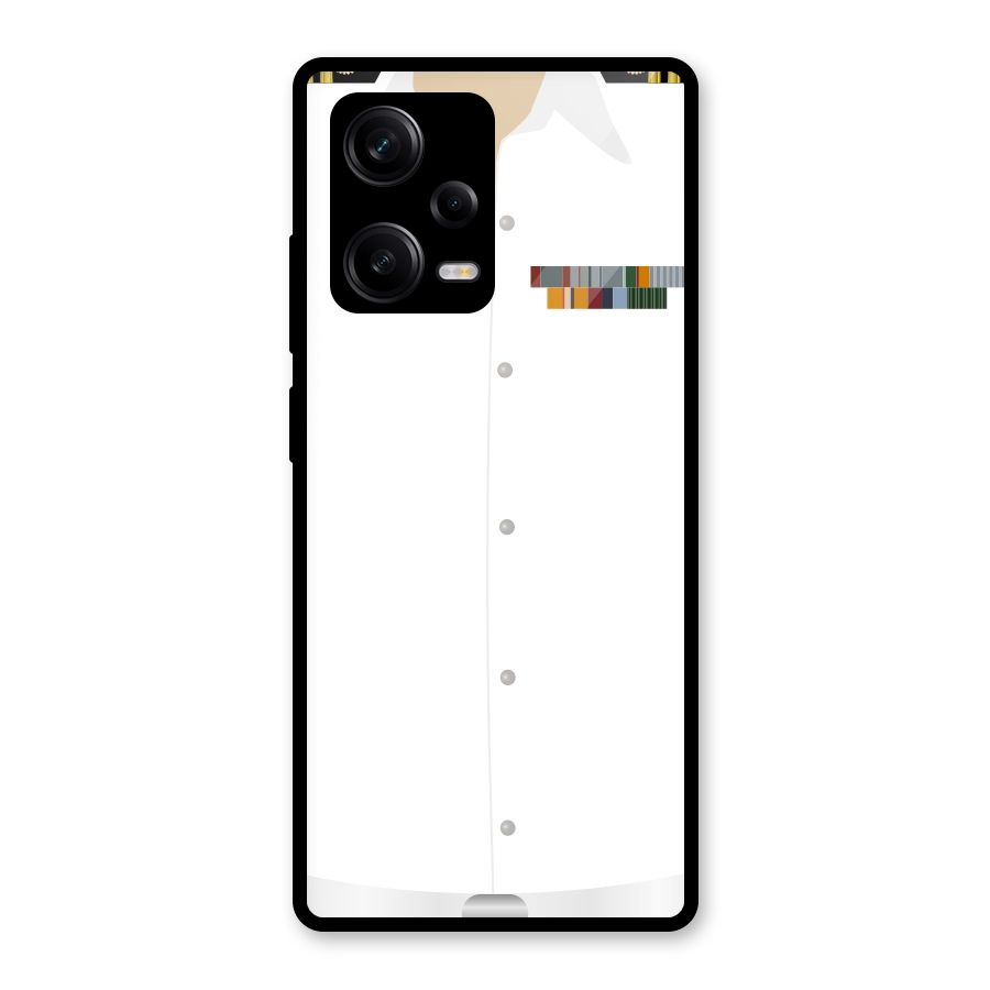 Navy Uniform Glass Back Case for Redmi Note 12 Pro