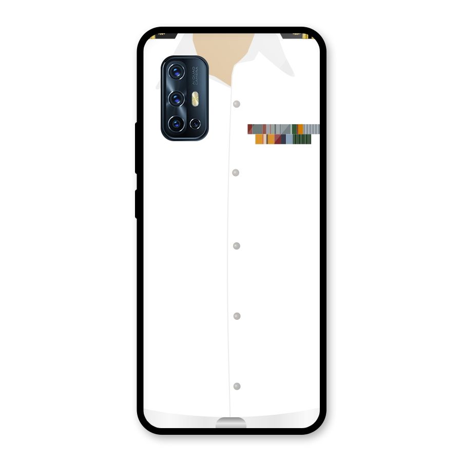 Navy Uniform Glass Back Case for Vivo V17