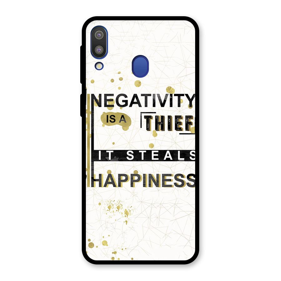 Negativity Thief Glass Back Case for Galaxy M20