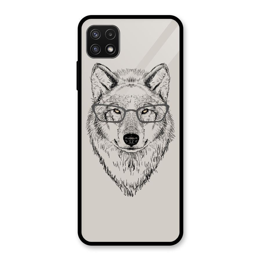 Nerdy Wolf Glass Back Case for Galaxy A22 5G