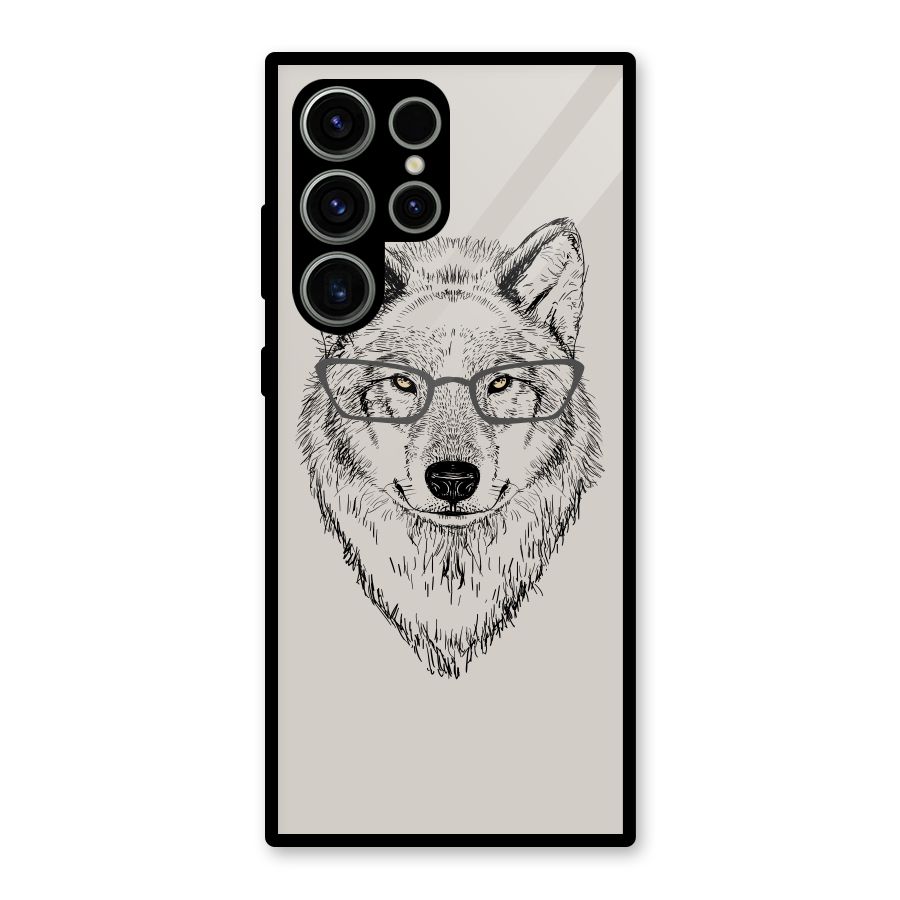 Nerdy Wolf Glass Back Case for Galaxy S23 Ultra