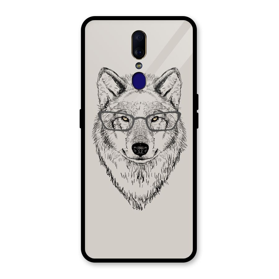 Nerdy Wolf Glass Back Case for Oppo F11