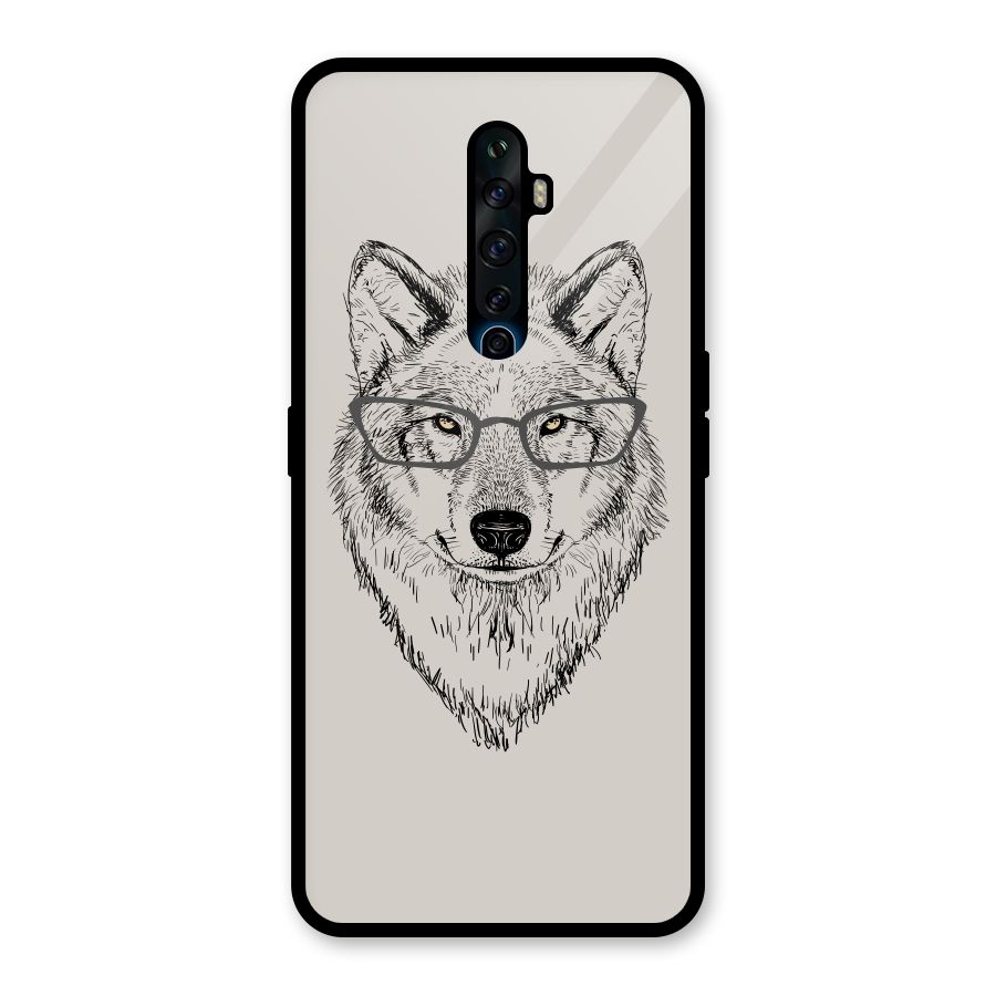 Nerdy Wolf Glass Back Case for Oppo Reno2 F