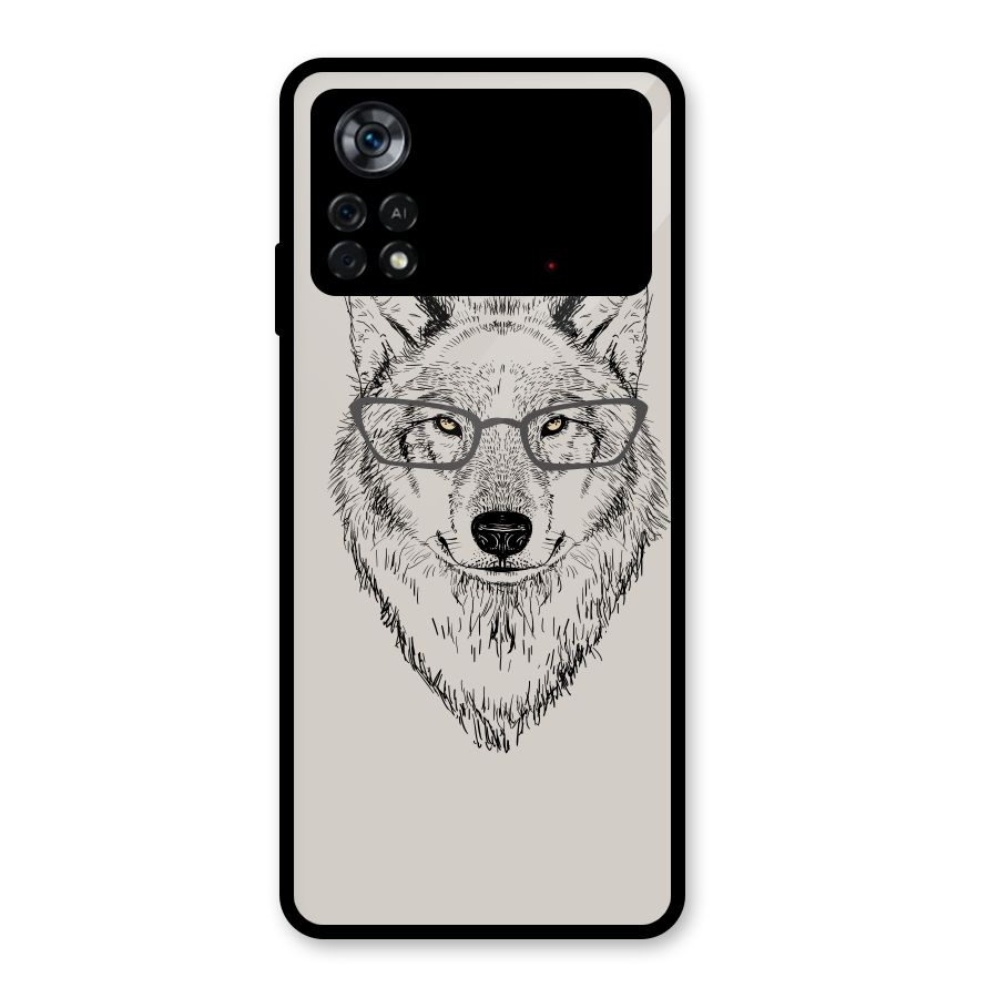 Nerdy Wolf Glass Back Case for Poco X4 Pro 5G