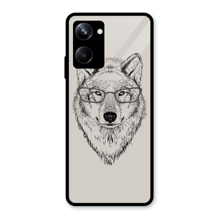 Nerdy Wolf Glass Back Case for Realme 10 Pro