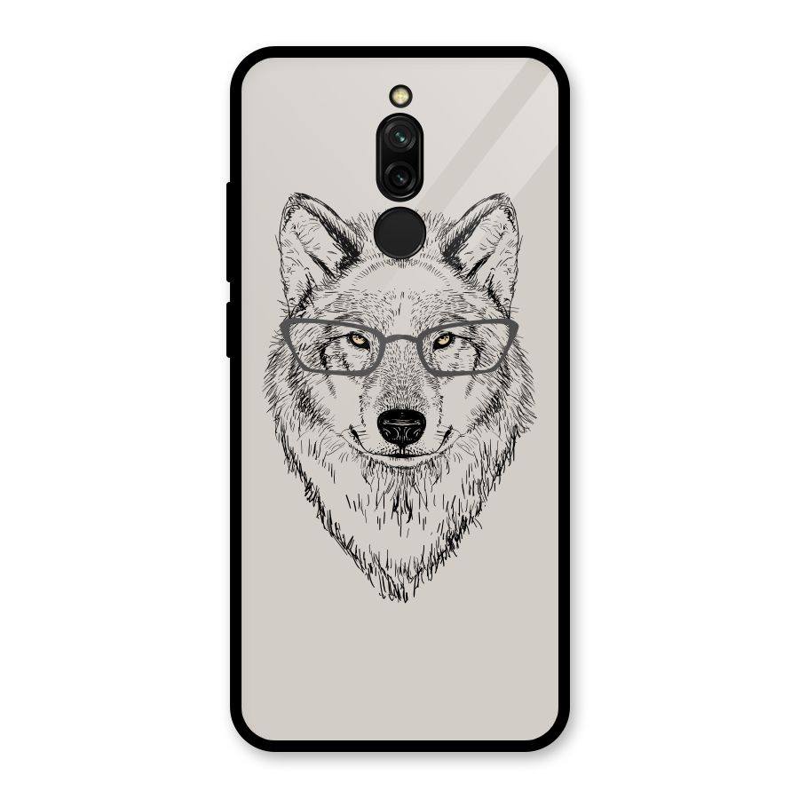 Nerdy Wolf Glass Back Case for Redmi 8