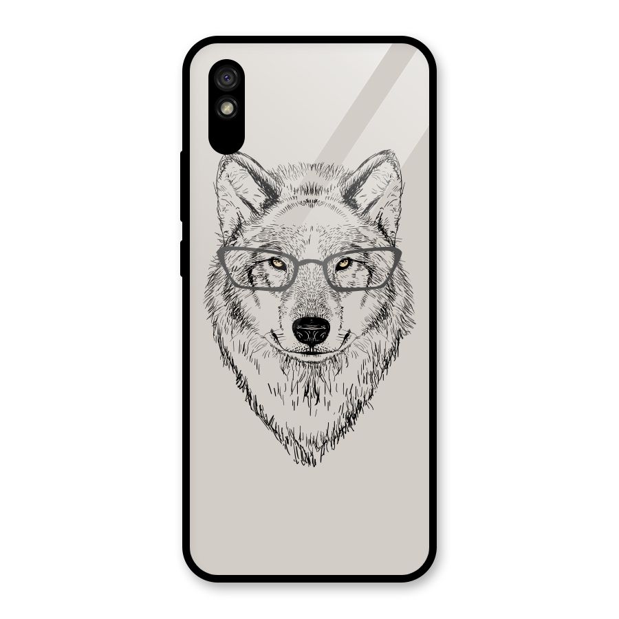 Nerdy Wolf Glass Back Case for Redmi 9i
