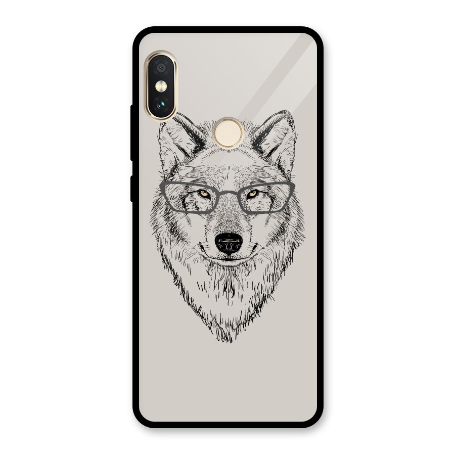 Nerdy Wolf Glass Back Case for Redmi Note 5 Pro