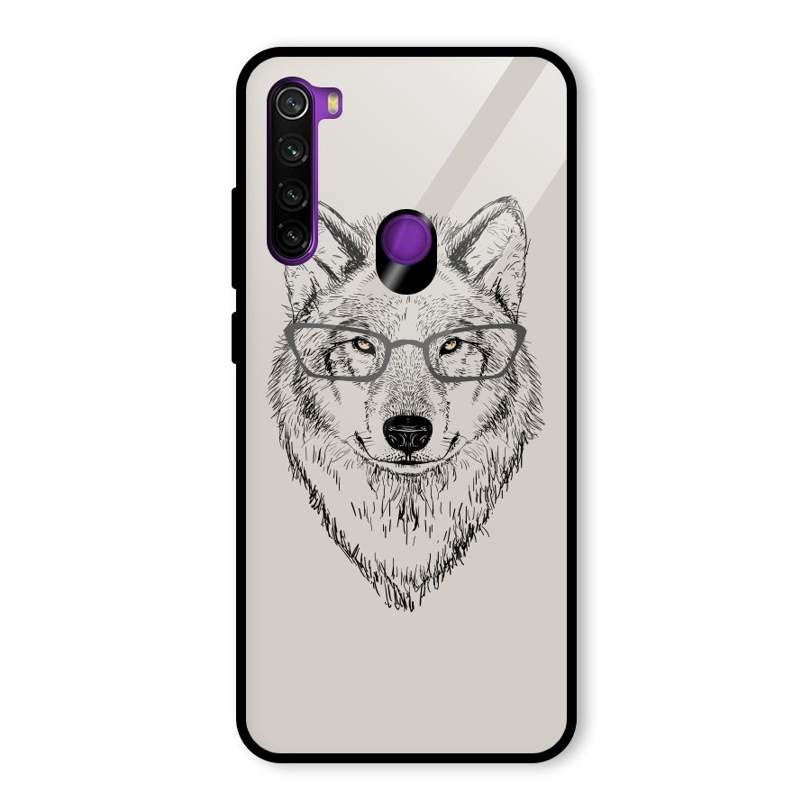 Nerdy Wolf Glass Back Case for Redmi Note 8