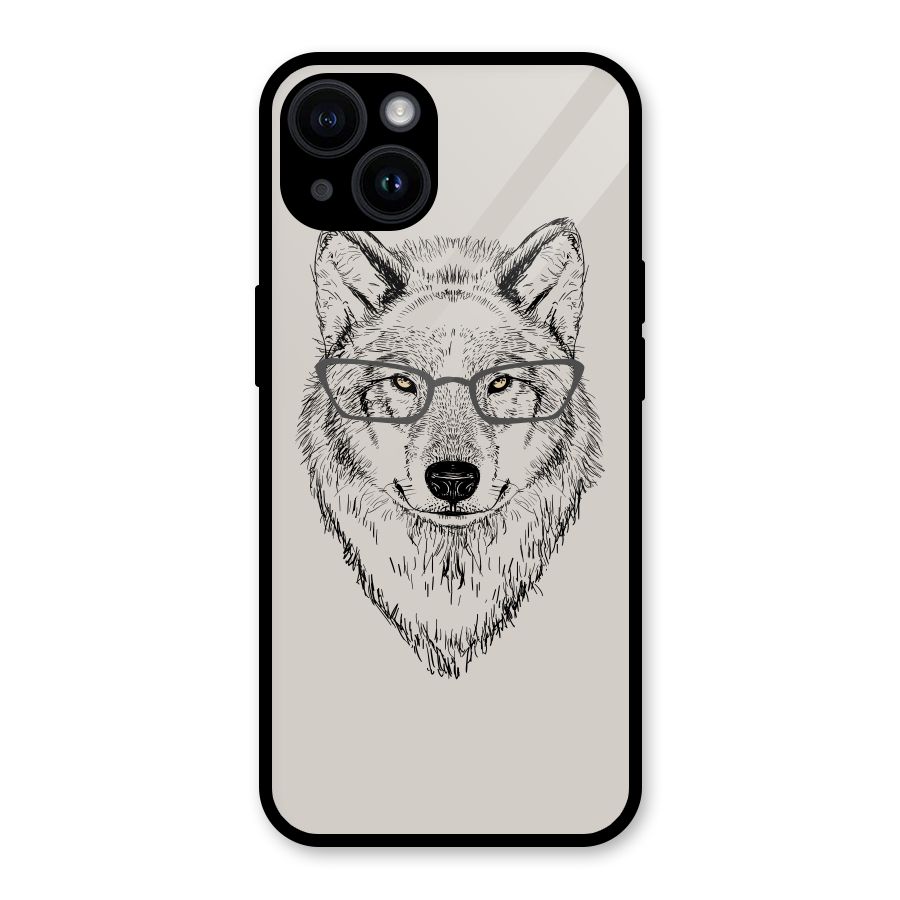 Nerdy Wolf Glass Back Case for iPhone 14